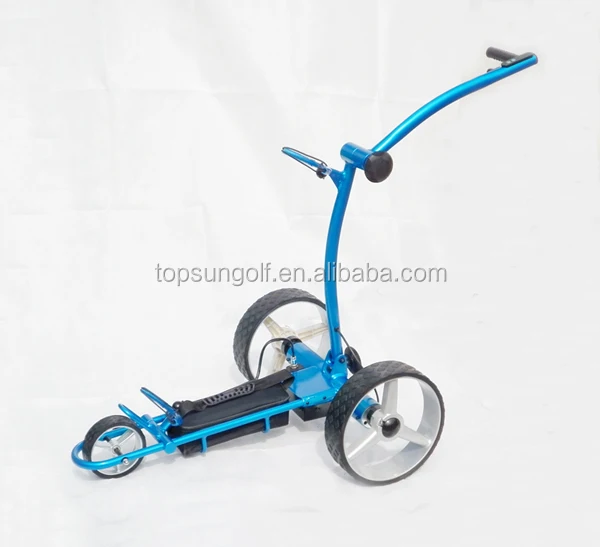S Shape Electric Golf Trolley, Push Pull Golf Bag Cart Caddy, Foldable Scooter Transporter Trolley