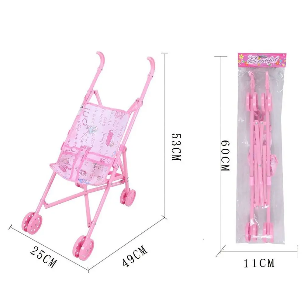 Criativo multicolorido bonecas carrinho de bebê dobrável estável carrinho de bebê leve jogando casa walker para meninos meninas