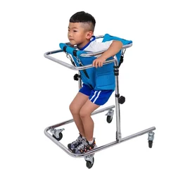 Stainless Steel Wheeled Walker Height Adjustable Child Walker Short Adult Elderly Trolley Disabled Walker