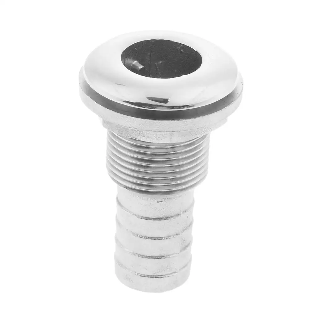 Durable 3/4 icnh 19mm Boat Thru Hull Fitting Hose Barb Drain for Marine Yacht - Stainless Steel