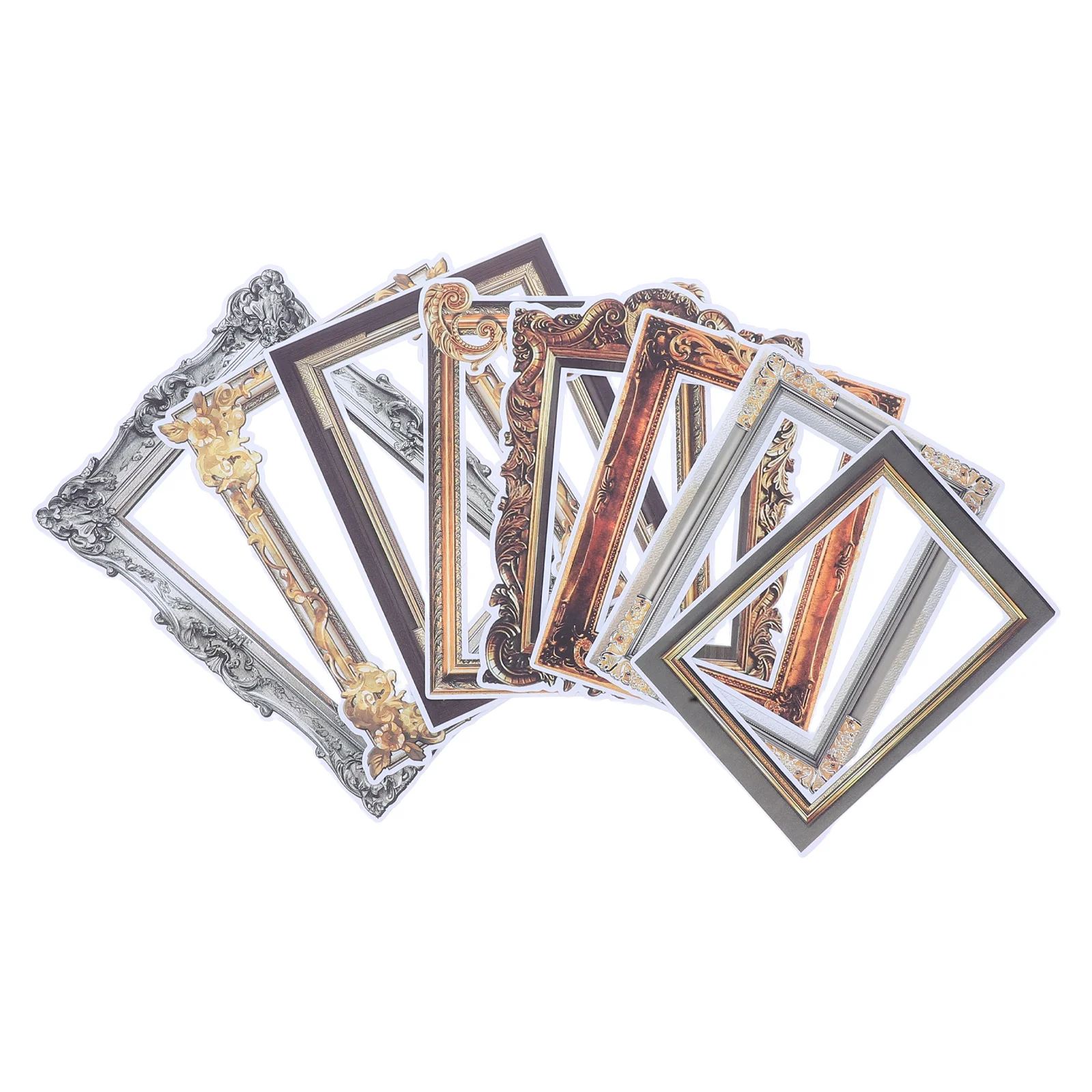 8 Pcs Wall Decor Retro Photo Frame Stickers Picture Collages for Neon Light