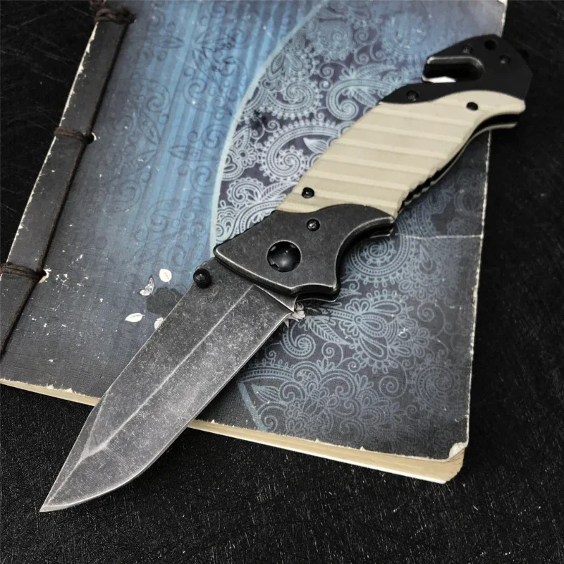 Lâmina dobrável faca de titânio militar acampamento ao ar livre resgate caça sobrevivência utilitário tático bolso ferramenta edc multi facas