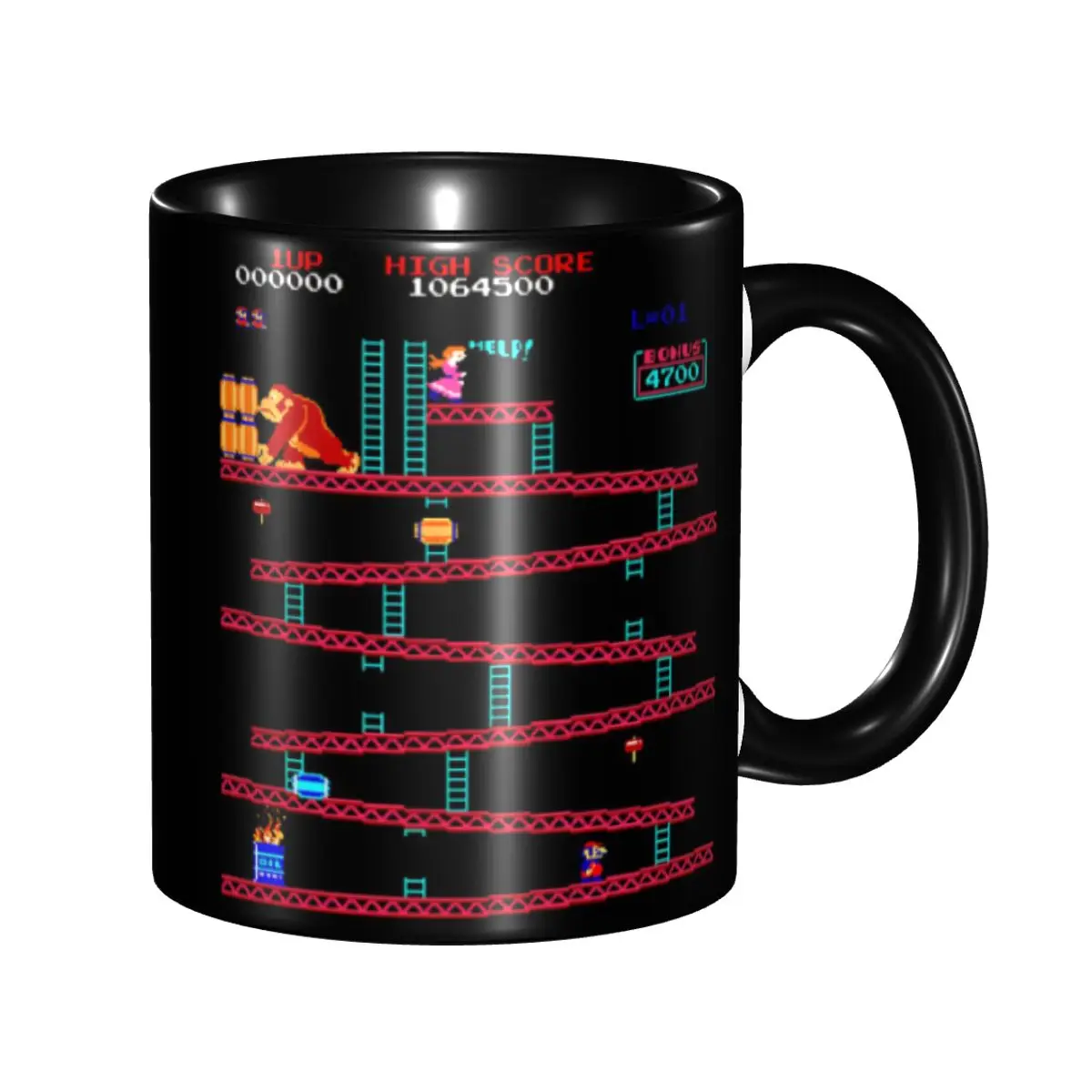 

Personalized Donkey Arcade Video Games Kong Coffee Mugs DIY Ceramic Tea Milk Cups