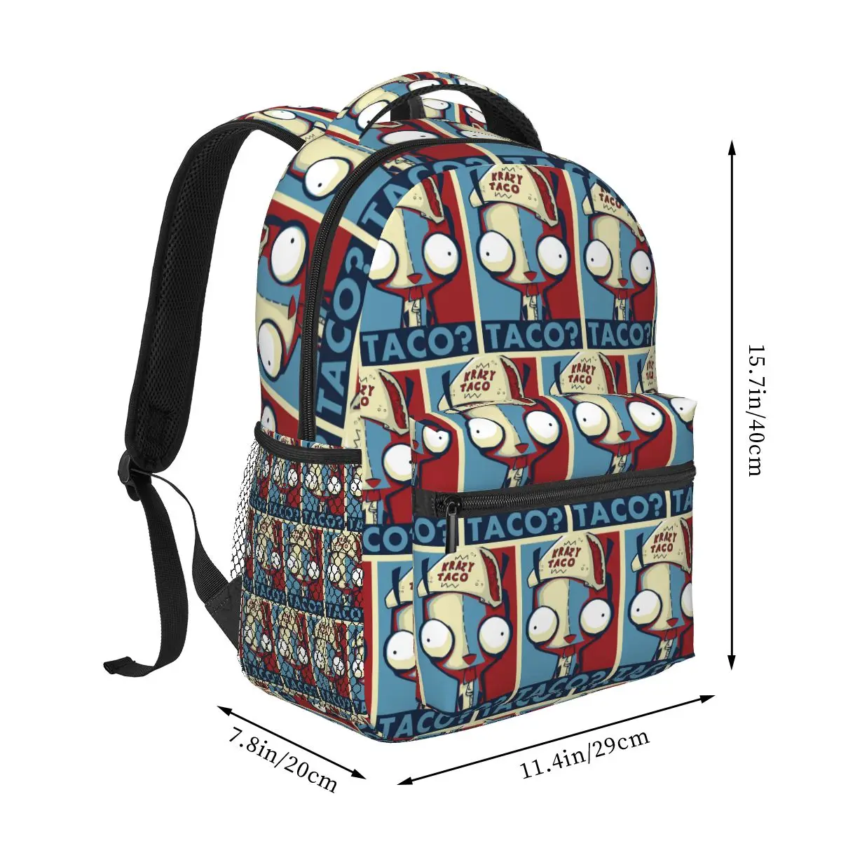 Invader Zim Graphic Backpack Hot Sale Daypack Large Capacity Boys Girls BookBag School Bag Shoulder Bags for Men Women