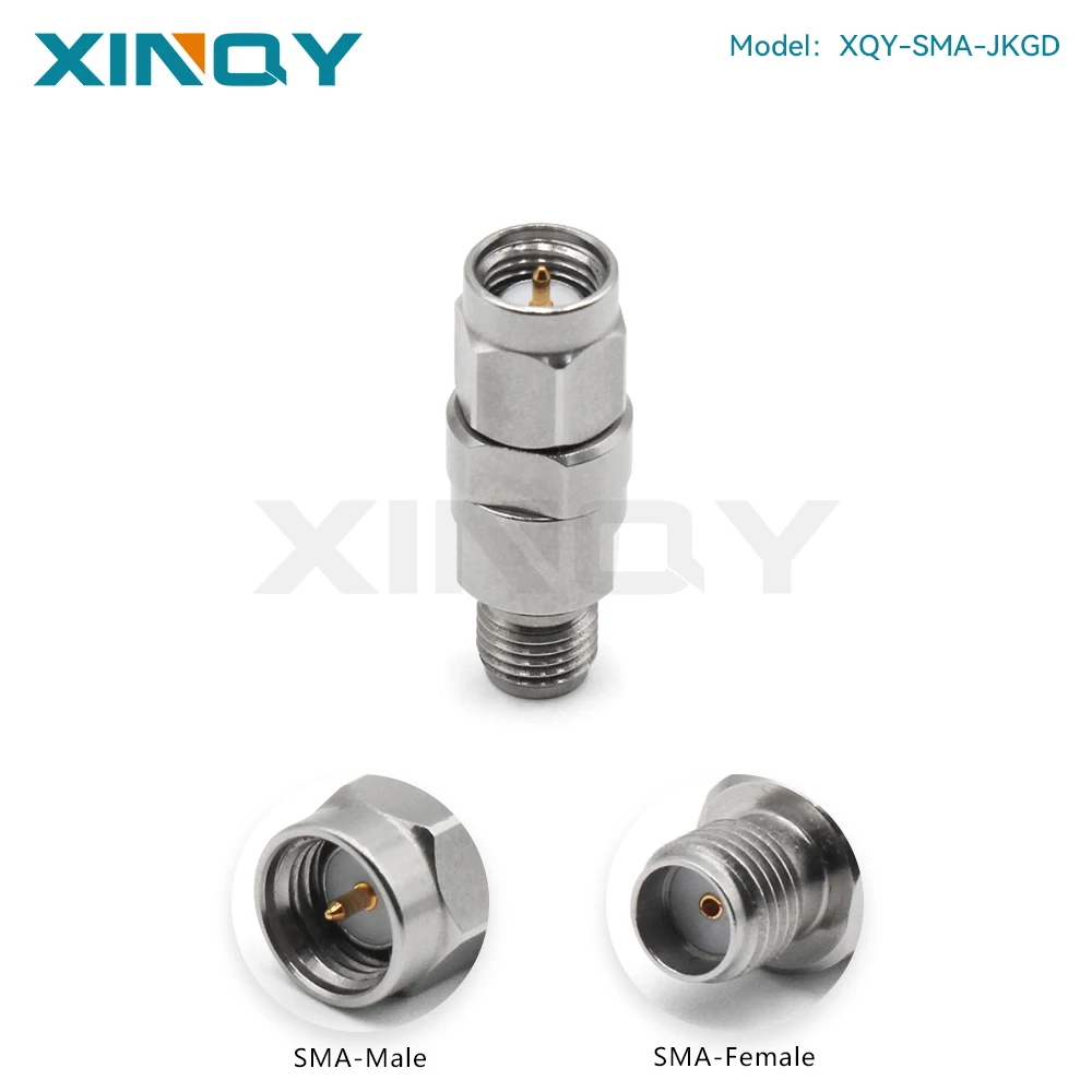 XINQY High-Frequency RF Adapter, SMA-JKG Male to Female, Stainless Steel, 18GHz / 26.5GHz