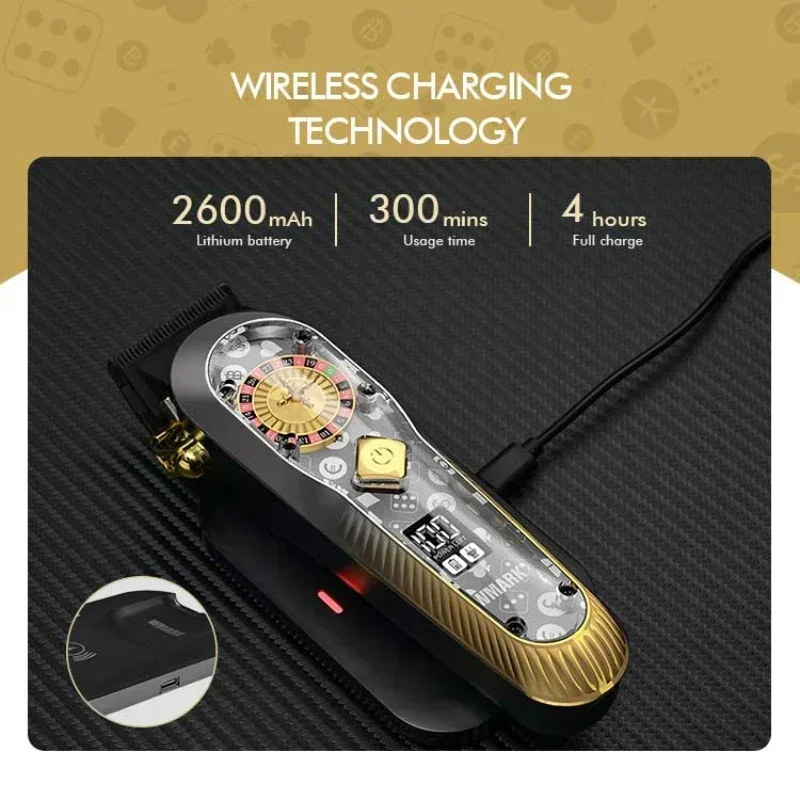 2024 New Wmark-cortadora de pelo ng-134 para hombre, mรกquina profesional de alta velocidad, recargable tipo C, con soporte de carga