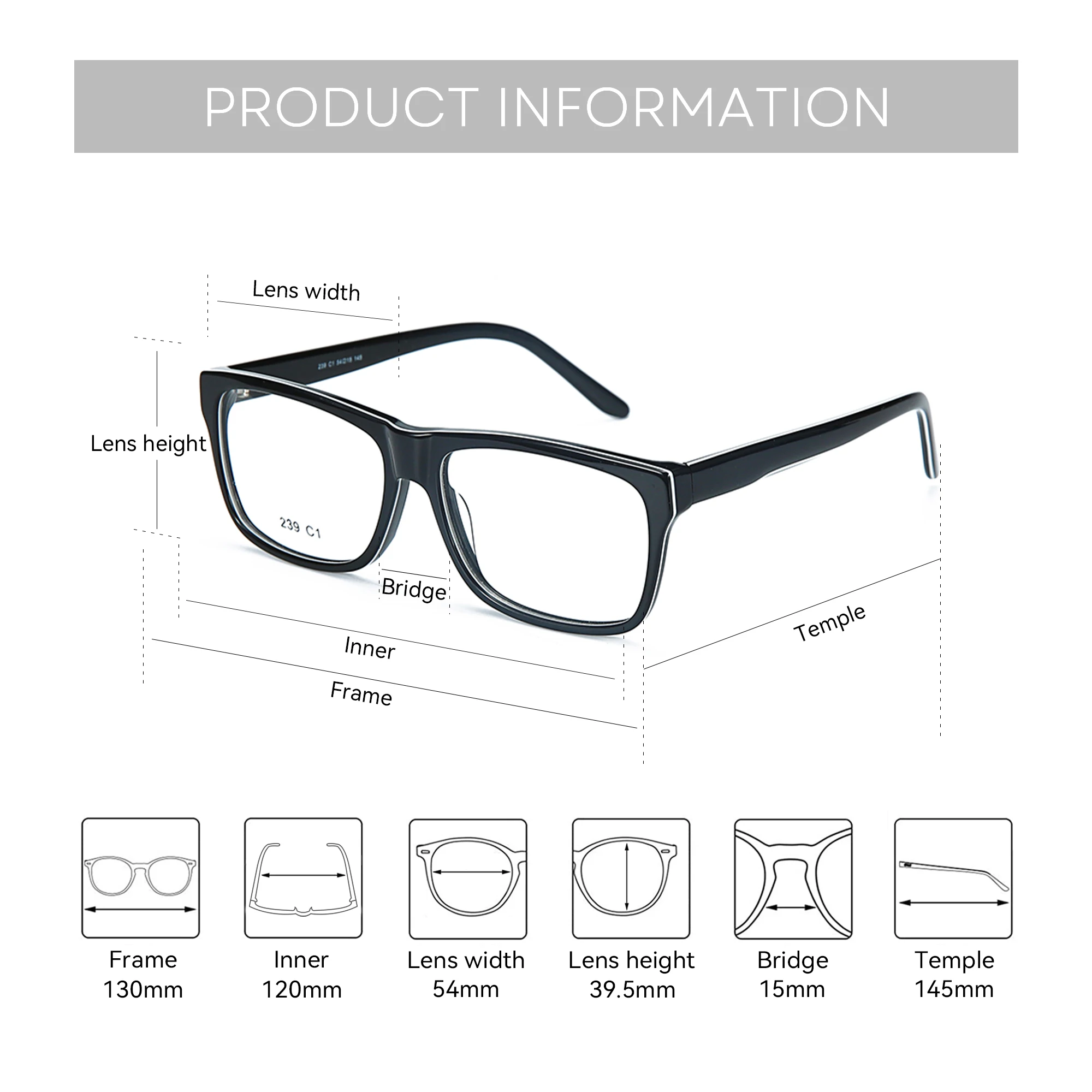 نظارات طبية مربعة من الأسيتات مصنوعة يدويًا من BLUEMOKY لبصريات قصر النظر للرجال، مضادة لتغيير لون متدرج الضوء الأزرق