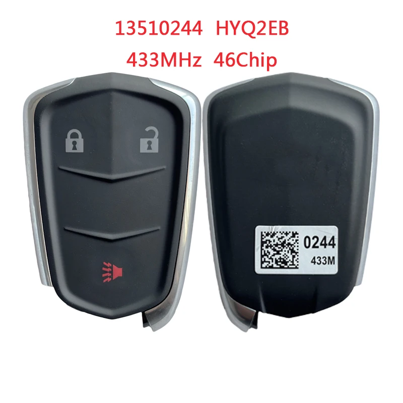 HNKeys For Cadillac Smart Remote Key 2+1 Button 433MHz 46 PCF7937 Chip FCCID HYQ2EB  13510244