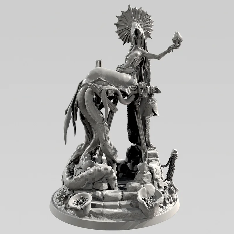 

70mm 90mm Mythical Ghost Mother Resin Model Figure Gk Micro Miniature 3d Printed White Model Toy Unassembled And Unpainted Kit