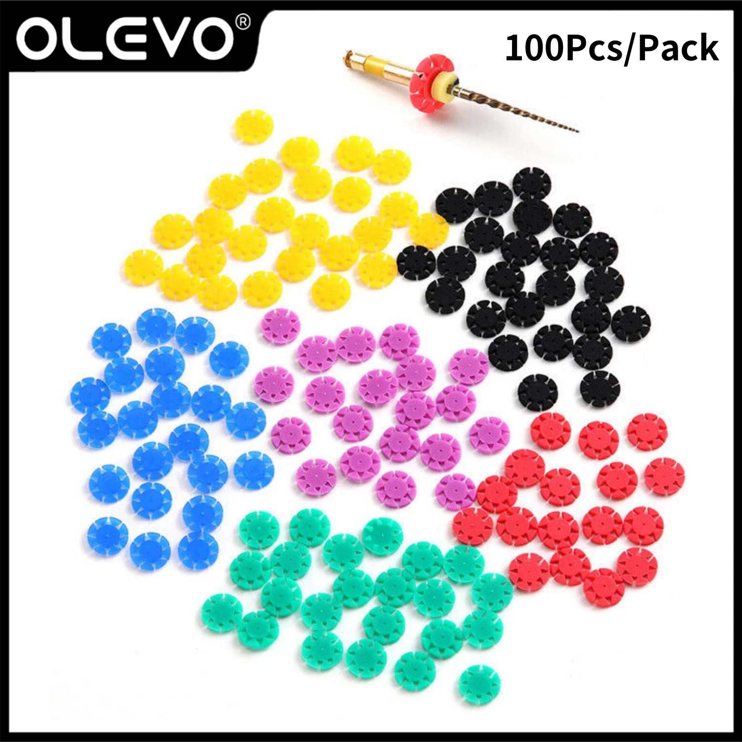 100Pcs/Pack Dental Endo Root Canal Files Stoppers Disinfection Counters Marking Circle Ring Counting Rubber Endodontics Tools