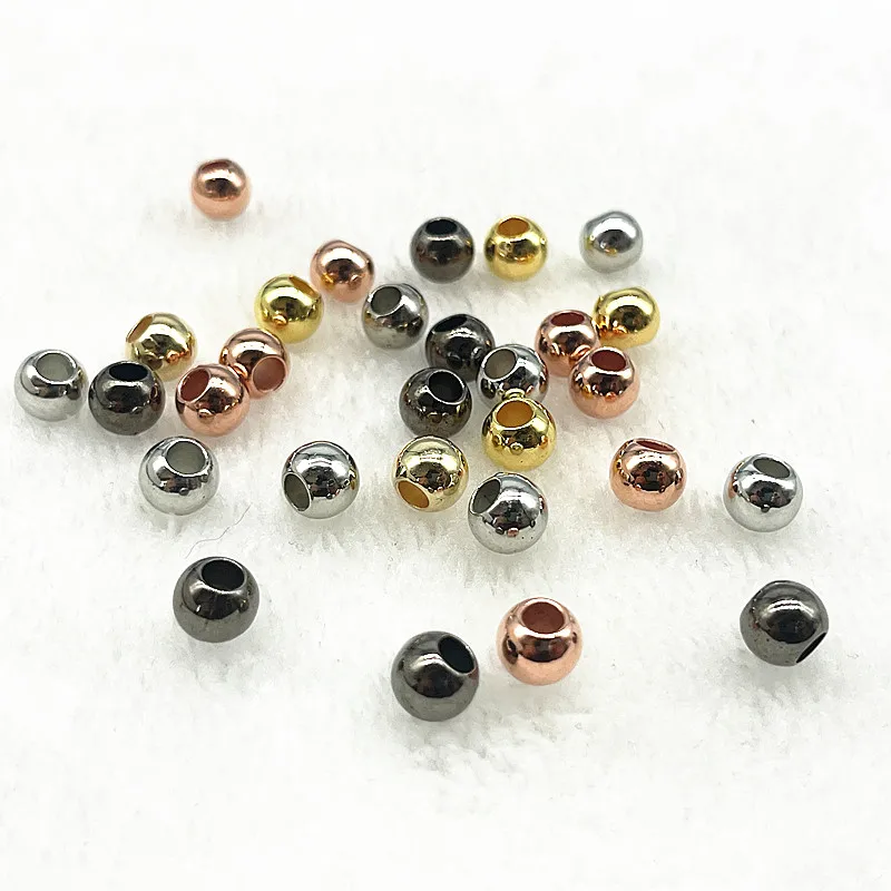 Nouveau, perles d\'espacement CCB rondes à grand trou de 6mm, 8mm, 10mm pour la fabrication de bijoux, bricolage, Bracelets faits à la main,