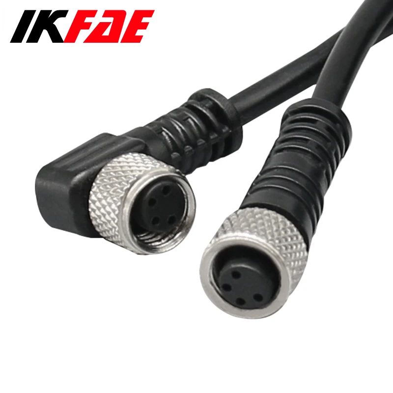 M8 4 Pins PVC Line Aviation Inserts Cable Sensor Cable Connector Type A 2 Meters Waterproof Screw Connect Plug Threaded Coupling