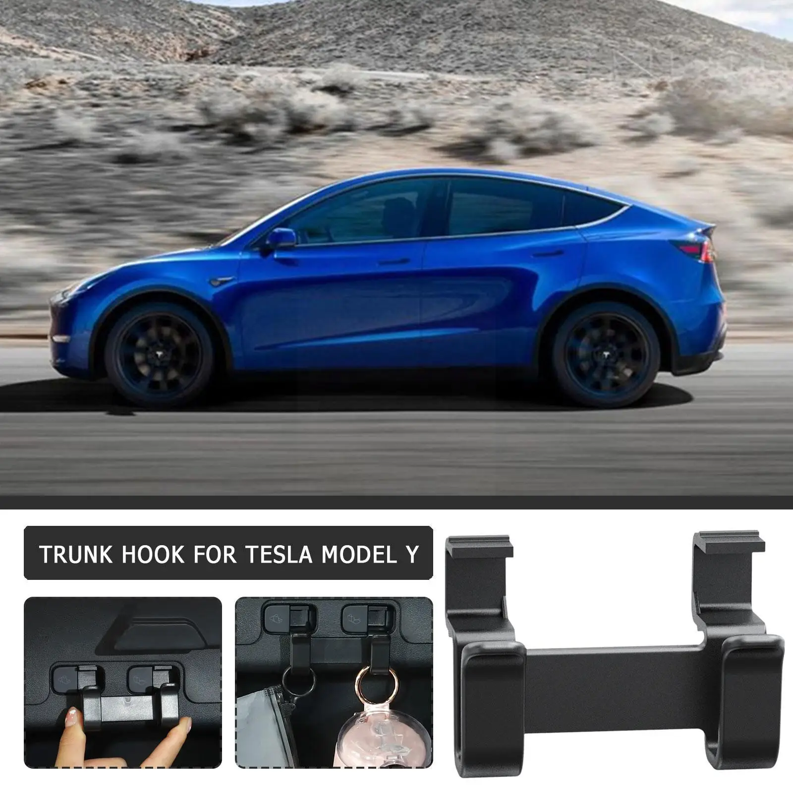 for Tesla MODEL Y Rear Trunk Hook Storage Holder For Luggage Bag Umbrella Hanger ABS Hooks 2023 Interior Accessories