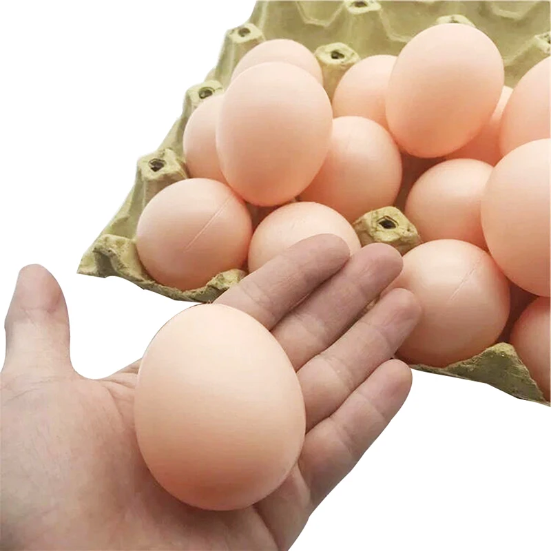 5 Pcs Poultry Series Plastic Fake egg 55*43mm Hens hatch nest eggs Children's toys Farm Animal Cages Accessories DIY painting