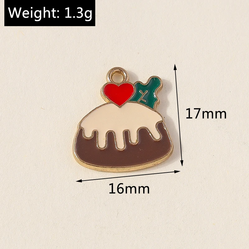 Leslie 10 Stück süße Emaille-Lebensmittel-Charms, süßer Mini-Cup-Kuchen-Anhänger für Armband, handgefertigte Schmuckherstellung – Detail 24