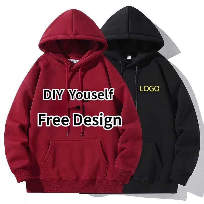 Customized Printed Leisure Hoodie DIY Your Own Design Like Photo Or Logo Long Sleeve Hooded Pullover Custom Men's Sweatshirts