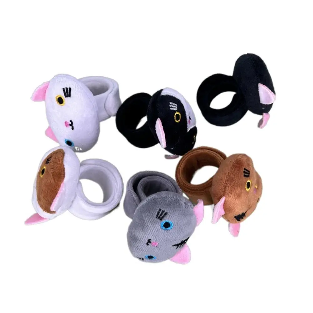 Simulation Plush Cat Slap Band Wrist Style Cute Doll Slap Bracelet Series Soft White Plush Doll Slap Bracelet Birthday Gift