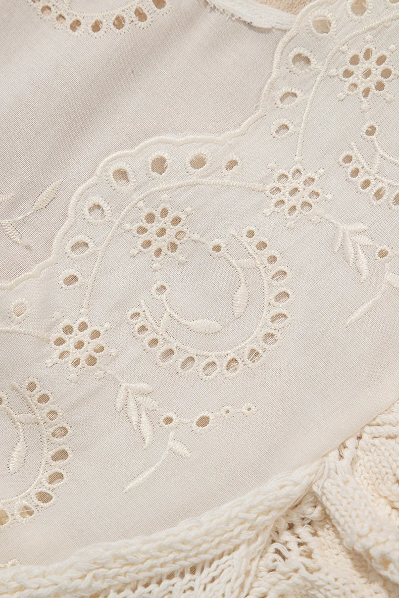 여성을위한 여름 새로운 솔리드 컬러 중공 니트 탱크 2025 패션 프릴 가장자리 민소매 조끼 탑 Boho 여성 의류