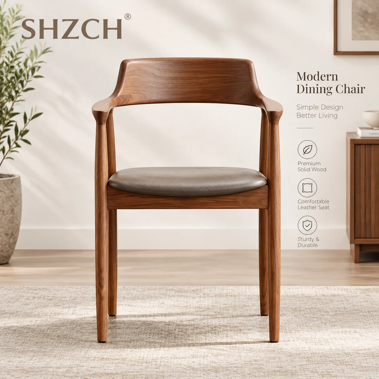 Nordic Solid Wood Dining Chairs Restaurant Conference Backrest Chairs Home Tea Room Seating Living Room Furniture  Customized