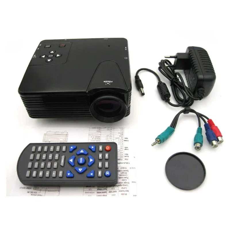

Portable Mini H80 Projector 640X480 Pixels Full HD Brighter and Clear Led Orthographic Projector Video Home Cinema Theater