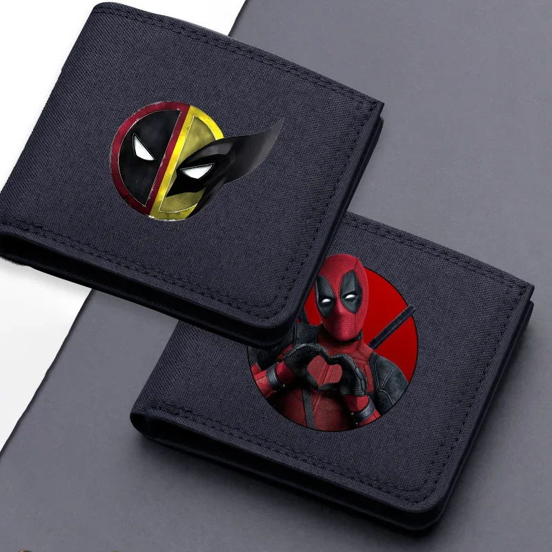 Deadpool Wolverine Wallet Anime Credit Card Holder Purse Pocket Men Women Money Storage Pouch Foldable Short Wallets Kids Gifts