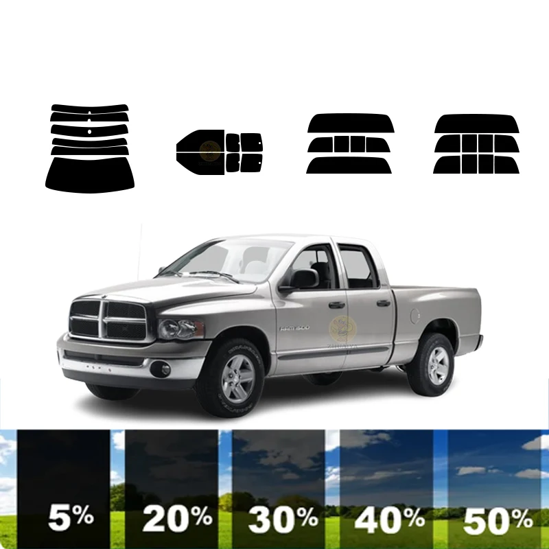 

precut Removable Window Tint Film For Car 100% UVR 5%-70%VLT Heat Insulation Carbon ﻿For DODGE RAM 1500 EXT 4 DR PU 1994-2002