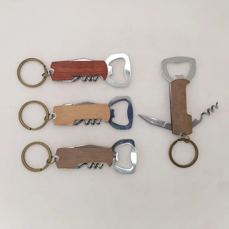 

Multifuction 10pcs Blank Wood Beer/Wine Bottle Opener Keychain Wedding Birthday Baby Shower Baptism Party Guest Favor Gifts Tag