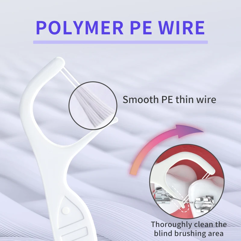 Orthodontic Flossers for Braces, Interdental Flosser Picks, Plastic Toothpicks With Threads Double Line, Family Size