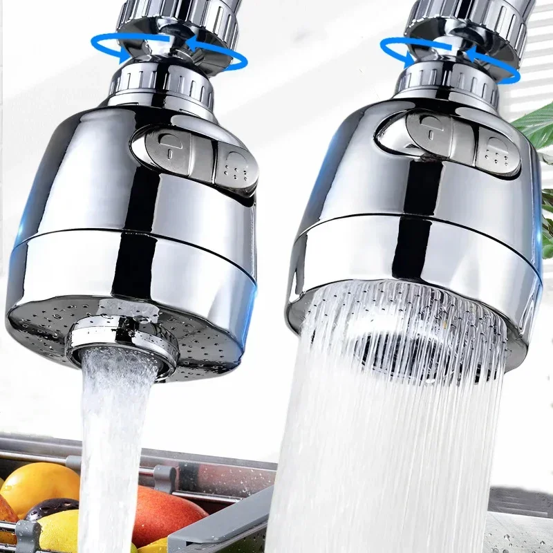 3 Modes 360° Swivel Kitchen Faucet Adapter with Water Saving Nozzle Head - Filter Diffuser Sprayer Bath Tap Connector