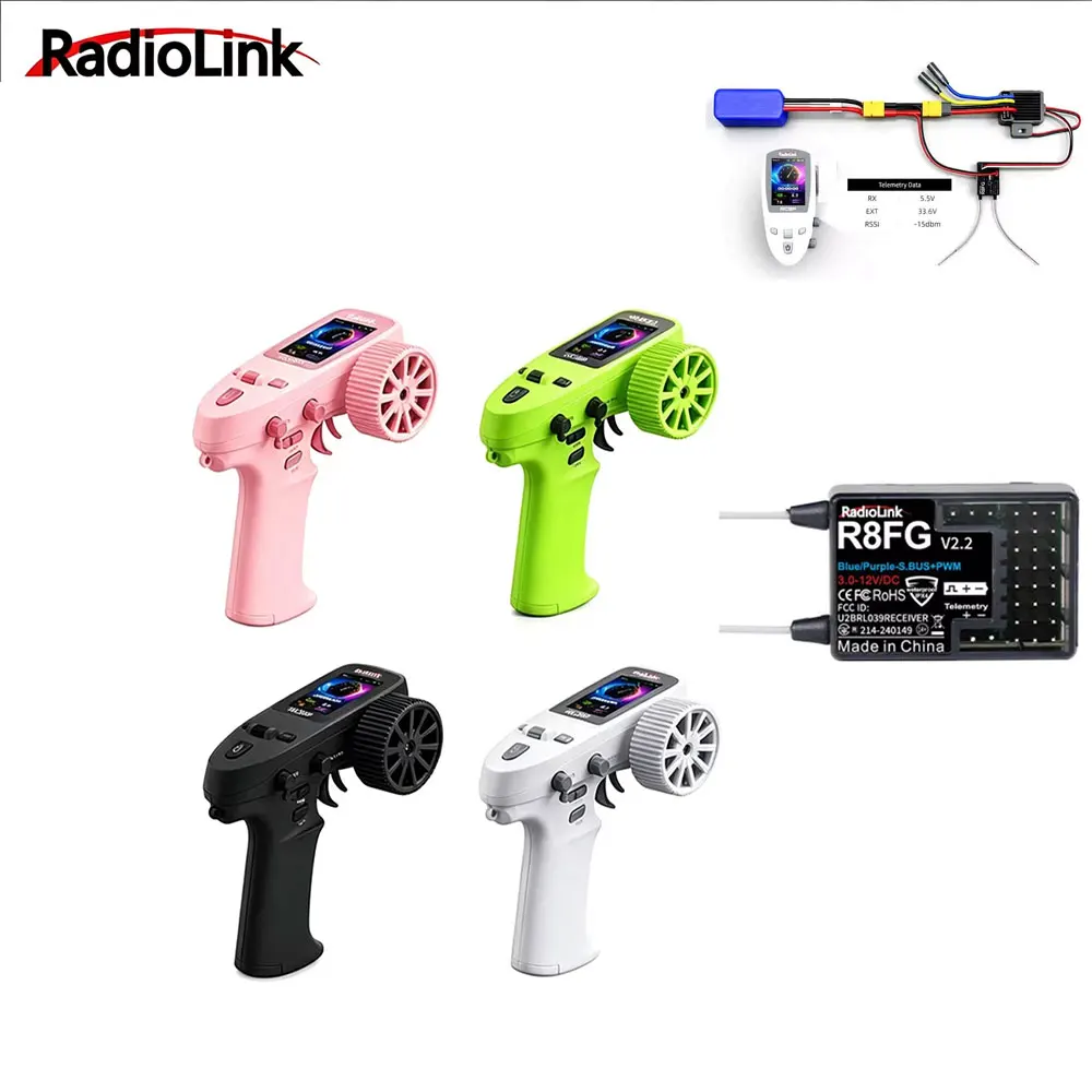 Radiolink RC8P 2.4G 8CH Transmitter With R8FG Receiver Color Screen Voice Broadcast RC Remote for Crawler Car Boat Robot