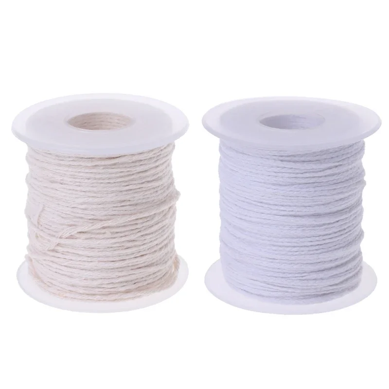 1 Pc 61m Cotton Braid Wick Spool Non-smoke DIY Oil Lamps Candles Supplies