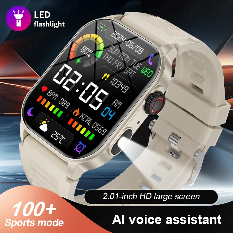 

2026 Smart Watch for Men Women Answer/Make Call 2.01" HD Fitness Tracker Pedometer Heart Rate Monitor Smartwatch for Android iOS