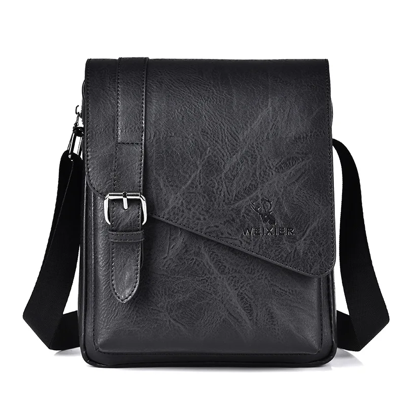 

Men's Vintage Large Capacity Shoulder Bag with Multiple Compartments Travel Business Casual Leather Handbag