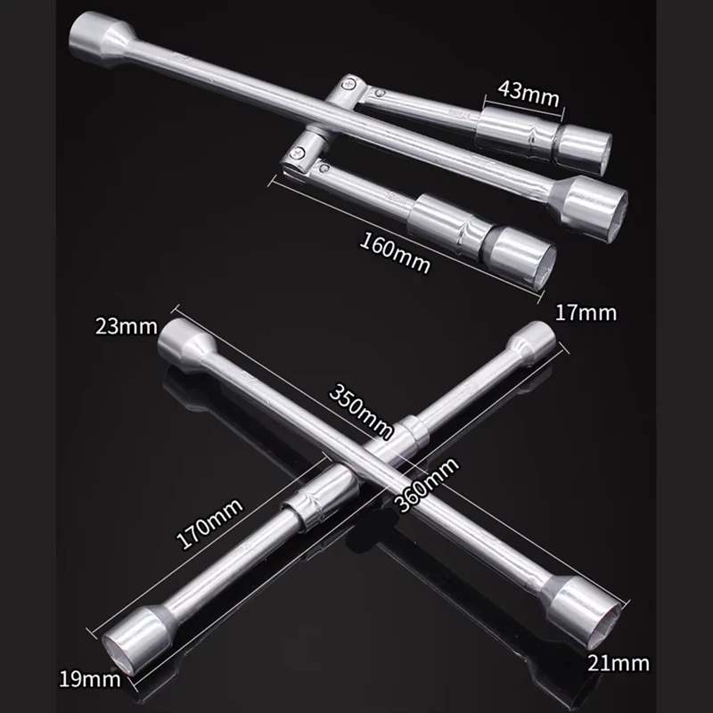 BAAG-พับประแจล้อรถซ่อมเครื่องมือ 17 19 21 23 มม.อัตโนมัติ SOCKET Spanner ปรับเปลี่ยน NUT ยาง LUG Remover