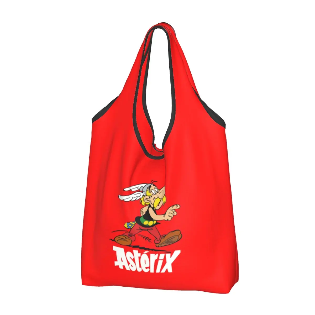 Kawaii Funny Asterix Shopping Tote Bags Portable Manga Obelix Groceries Shopper Shoulder Bag