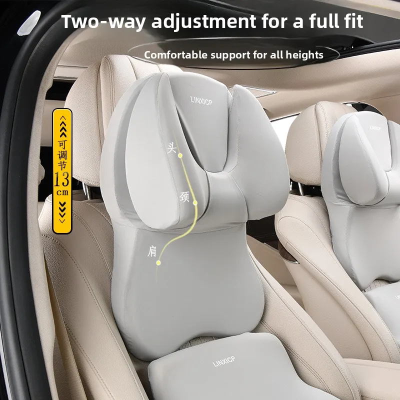 Space Memory Cotton Height-adjustable U-shaped Car Headrest Comfortable Stable Neck Waist Car Seat Neck Pillow