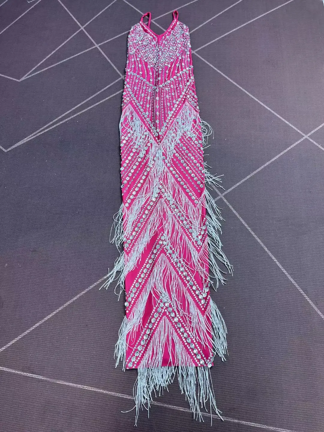 Meihongyu Luxury Party Evening Dress Silver Diamond Tassel Strap Long Dress Prom Cocktail Gowns 15 Year Old Quinceanera Dress