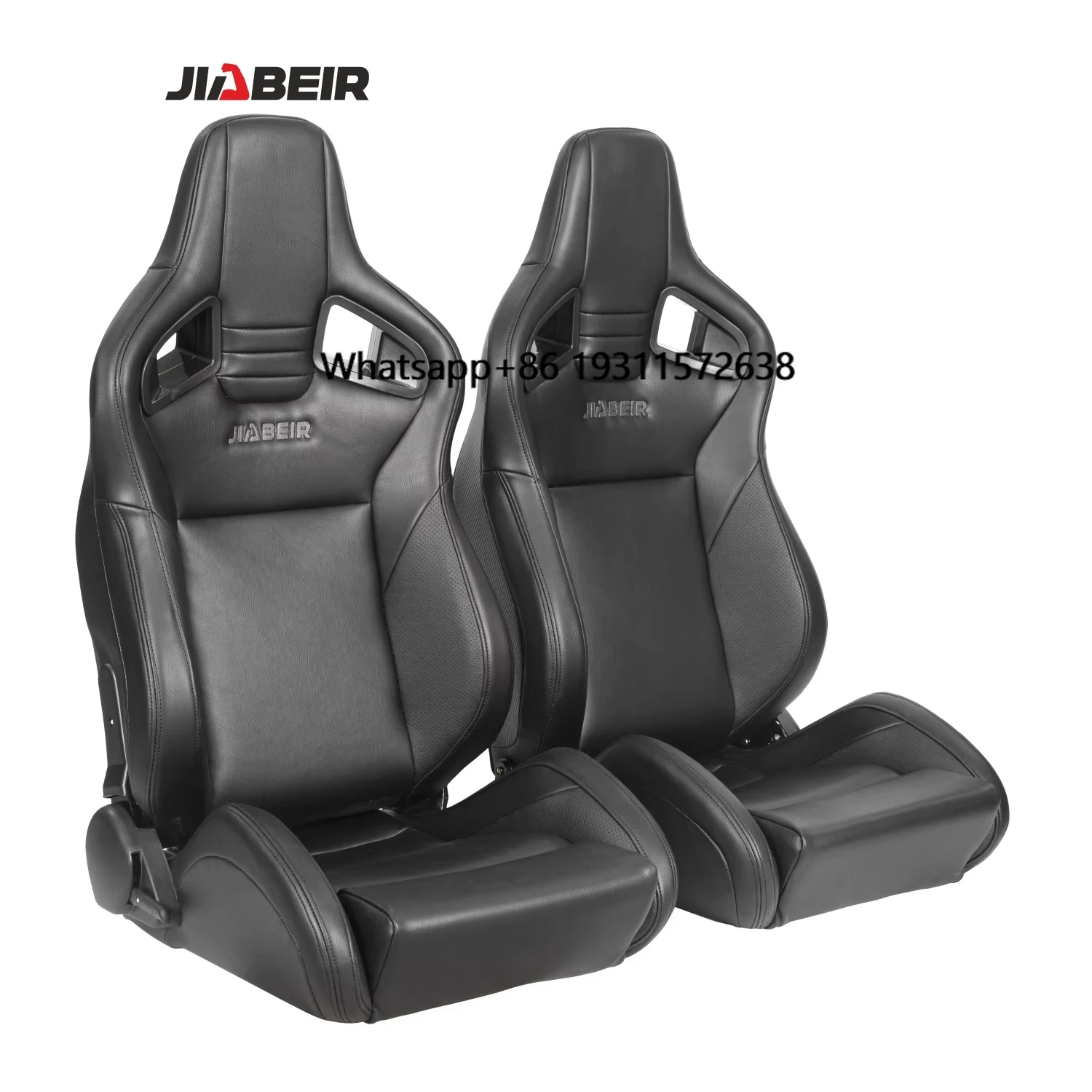 

JIABEIR 1039 Universal Black PU Leather with Sliders Sport Bucket Racing Car Seat