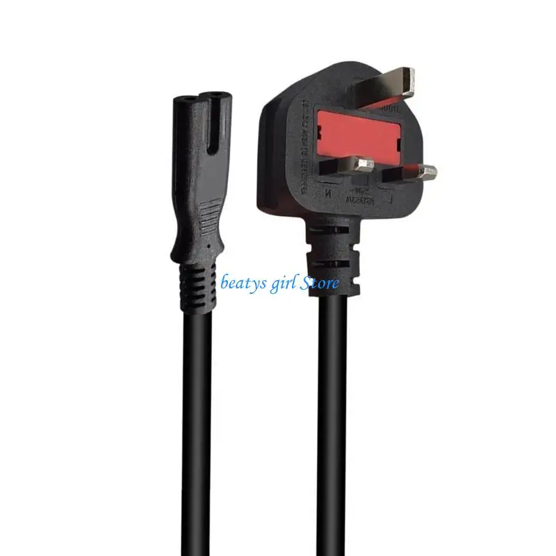 

C7AB UK 3Pin Power Extension Cable Cord British To IEC320 C7 Figure Eight For Laotop Battery