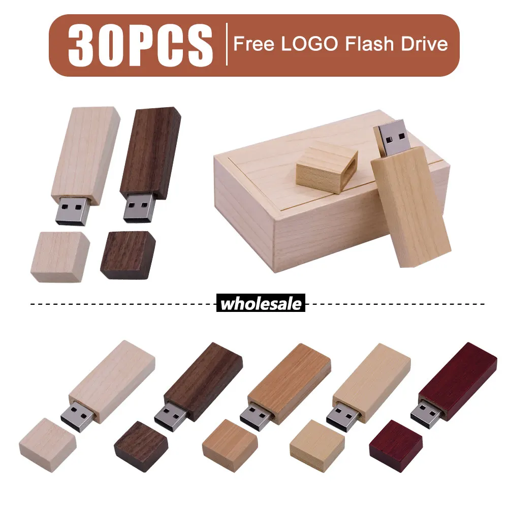

30 шт. Бесплатный логотип, деревянная бамбуковая USB-флешка 2,0, 4 ГБ, 8 ГБ, 16 ГБ, 32 ГБ, 64 ГБ, 128 ГБ, драйвер-ручка, флэш-накопитель, память Creativo, личный подарок