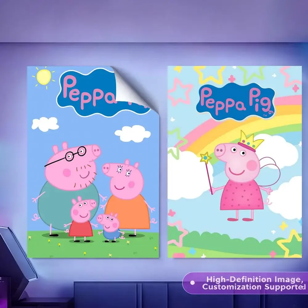 Popular Cartoon P-PEPPAPIGS Painting Calligraphy HD Canvas Poster Crease Free Waterproof All Space Wall Decor