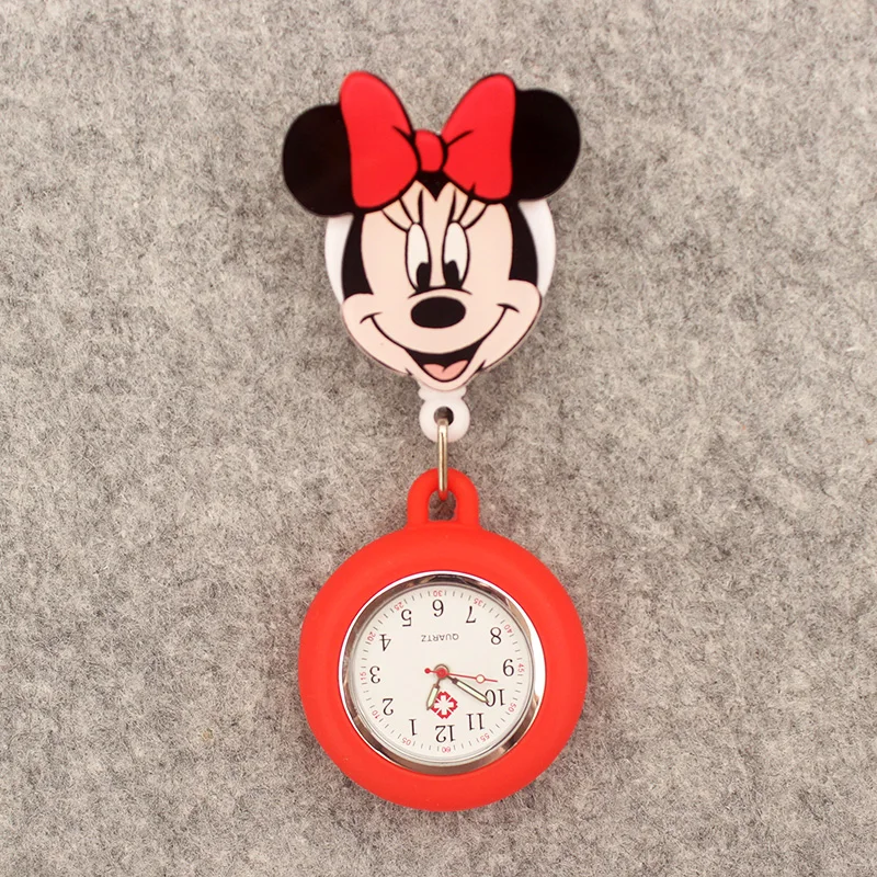 Cartoon Cute Clown Friends Style Stretchable Pocket Watch Retractable And With Clip For Men And Women