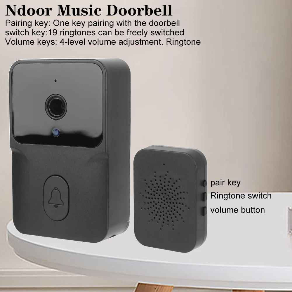 Videocamera citofono Videocitofono Campanello video HD 1080P Smart Wireless Impermeabile Telecamera Wifi 2.4G Visione notturna a infrarossi HD
