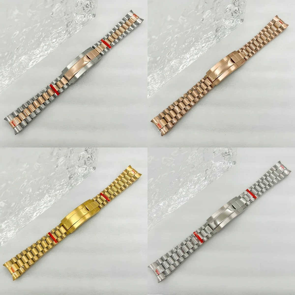 Gold 20MM Oyster Presidential Jubilee Bracelet Stainless Steel Glide Lock Clasp Wristband for Daytona Submarine DateJust Watch