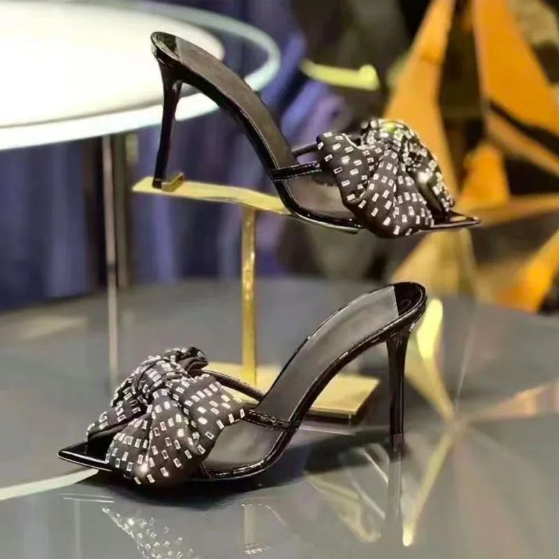 

Женские туфли-лодочки на высоком каблуке с бантом, универсальные, модные, для вечеринок, вечерних выходов и подиумов, Zapatilla De Lujo Mujeres Tacón