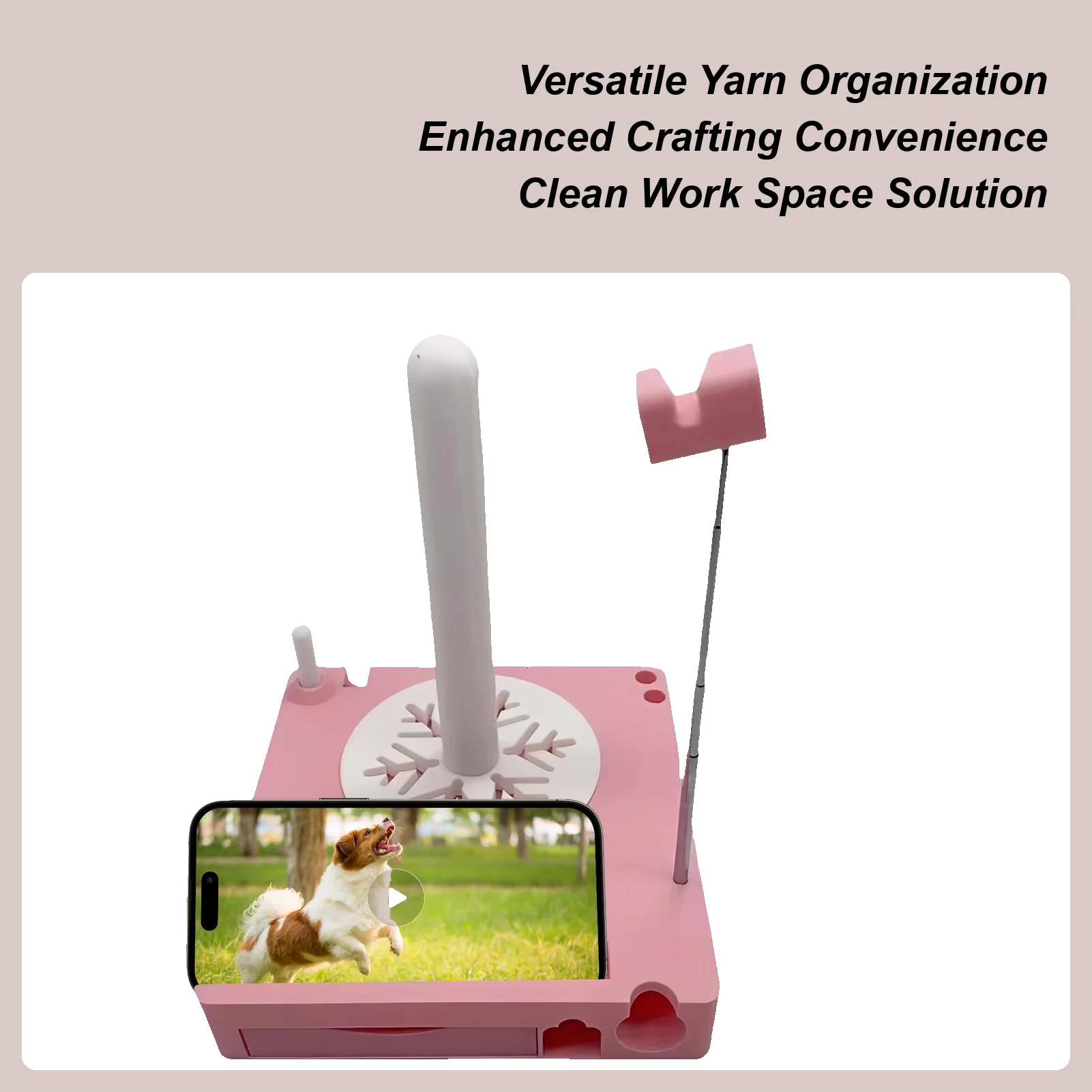 

Yarn Holder Portable Organizer for Knitting Yarn Spool Rack Phone Stand for Women Girls Beginners Knitter Crocheter Craft