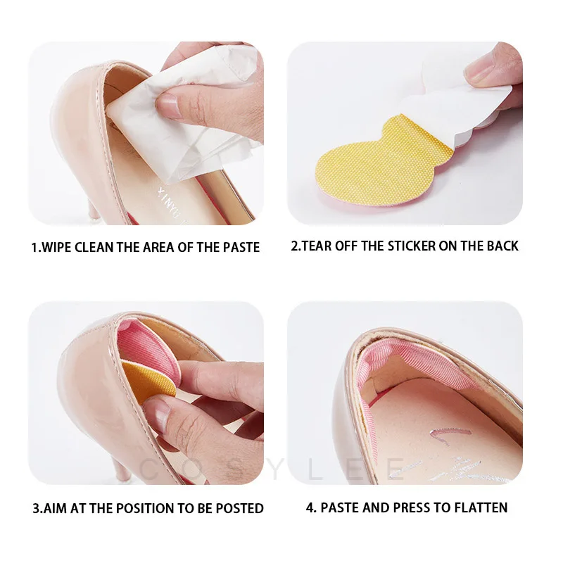 3 Pairs Heel Insoles Pads Patch Pain Relief Anti-wear Cushion Feet Care Heel Protector Adhesive Back Sticker Shoes Insert Insole