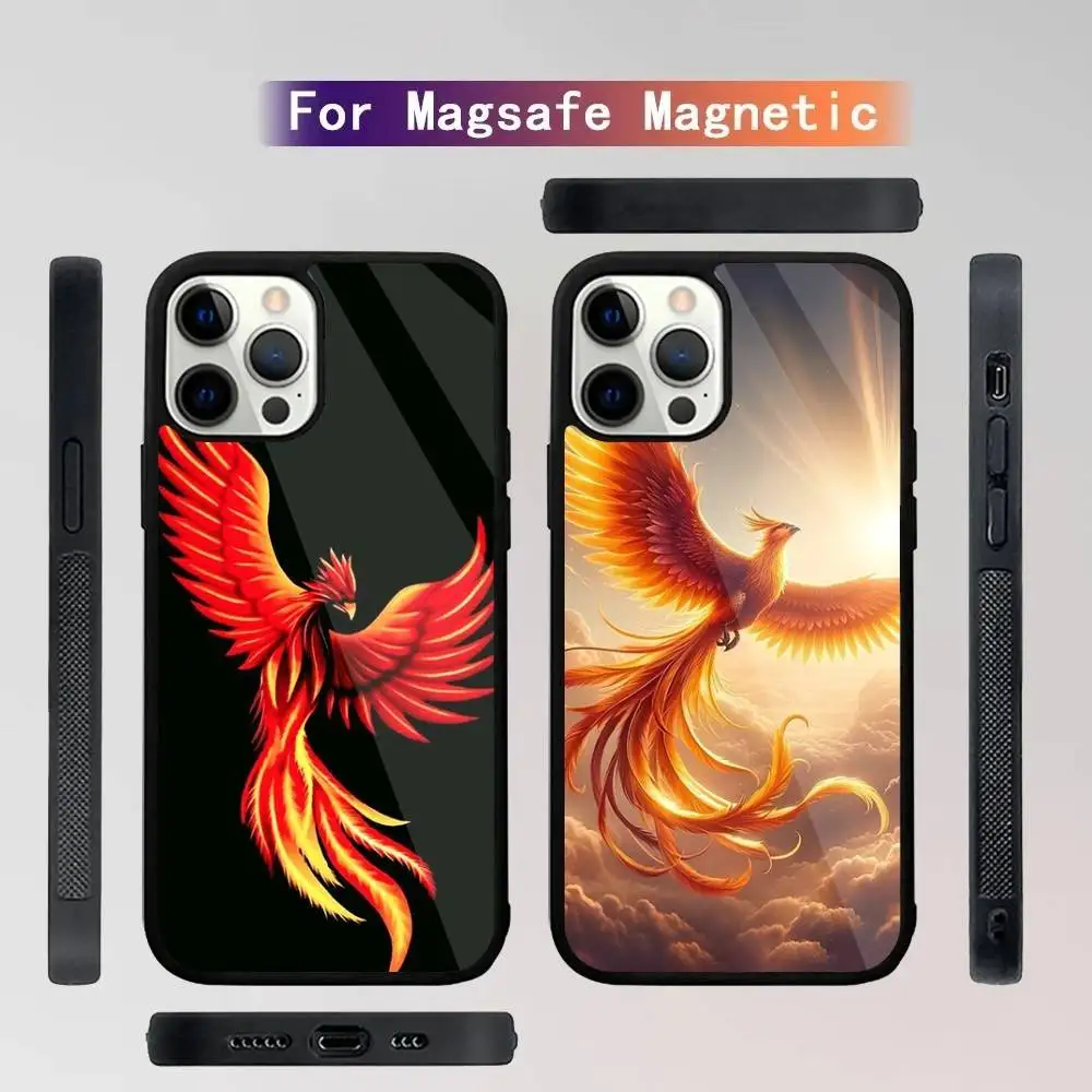 

Red Phoenix Phone Case For iPhone 16,15,14,13,12,11,Plus,Pro,Max Mini Magsafe Magnetic Wireless Charging
