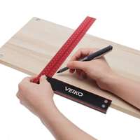 VEIKO Precision Square T Speed Measurements Ruler 300mm 12inch 90 Degree Woodworking Carpenters Aluminum Alloy Framing Ruler