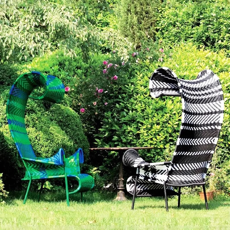 Nordic outdoor sofa courtyard furniture model house garden open-air balcony rattan chair